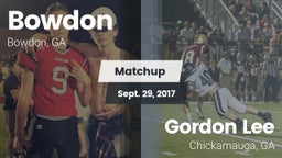 Matchup: Bowdon vs. Gordon Lee  2017