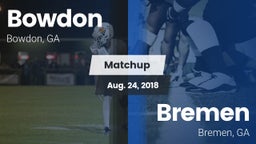 Matchup: Bowdon vs. Bremen  2018