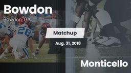 Matchup: Bowdon vs. Monticello  2018