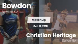 Matchup: Bowdon vs. Christian Heritage  2018