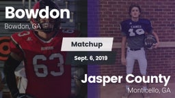 Matchup: Bowdon vs. Jasper County  2019