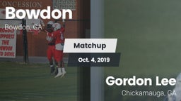 Matchup: Bowdon vs. Gordon Lee  2019