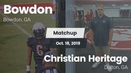 Matchup: Bowdon vs. Christian Heritage  2019