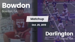 Matchup: Bowdon vs. Darlington  2019