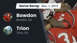 Recap: Bowdon  vs. Trion  2019