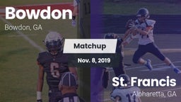 Matchup: Bowdon vs. St. Francis  2019