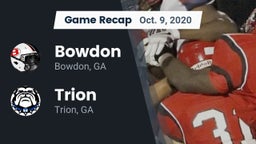 Recap: Bowdon  vs. Trion  2020