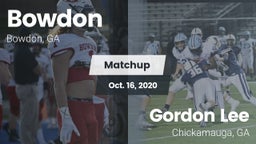 Matchup: Bowdon vs. Gordon Lee  2020