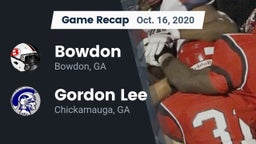 Recap: Bowdon  vs. Gordon Lee  2020