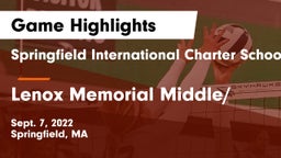 Springfield International Charter School vs Lenox Memorial Middle/ Game Highlights - Sept. 7, 2022
