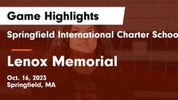 Springfield International Charter School vs Lenox Memorial Game Highlights - Oct. 16, 2023