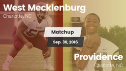 Matchup: West Mecklenburg vs. Providence  2016