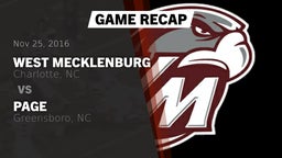 Recap: West Mecklenburg  vs. Page  2016