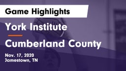 York Institute vs Cumberland County  Game Highlights - Nov. 17, 2020
