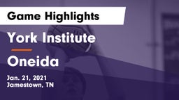 York Institute vs Oneida  Game Highlights - Jan. 21, 2021