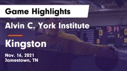 Alvin C. York Institute vs Kingston  Game Highlights - Nov. 16, 2021