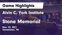 Alvin C. York Institute vs Stone Memorial  Game Highlights - Nov. 23, 2021