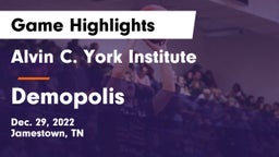 Alvin C. York Institute vs Demopolis  Game Highlights - Dec. 29, 2022