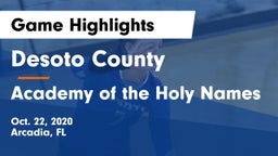 Desoto County  vs Academy of the Holy Names Game Highlights - Oct. 22, 2020