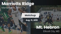 Matchup: Marriotts Ridge vs. Mt. Hebron  2018