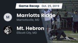 Recap: Marriotts Ridge  vs. Mt. Hebron  2019