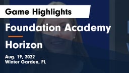 Foundation Academy  vs Horizon  Game Highlights - Aug. 19, 2022