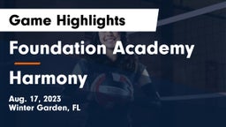Foundation Academy  vs Harmony  Game Highlights - Aug. 17, 2023