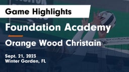 Foundation Academy  vs Orange Wood Christain Game Highlights - Sept. 21, 2023