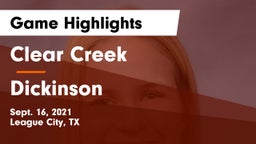 Clear Creek  vs Dickinson  Game Highlights - Sept. 16, 2021