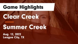 Clear Creek  vs Summer Creek  Game Highlights - Aug. 12, 2022
