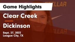 Clear Creek  vs Dickinson  Game Highlights - Sept. 27, 2022