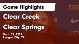 Clear Creek  vs Clear Springs  Game Highlights - Sept. 22, 2023