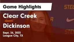 Clear Creek  vs Dickinson  Game Highlights - Sept. 26, 2023