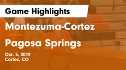 Montezuma-Cortez  vs Pagosa Springs Game Highlights - Oct. 5, 2019
