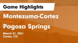Montezuma-Cortez  vs Pagosa Springs Game Highlights - March 31, 2021