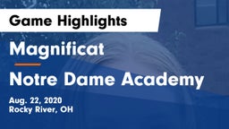 Magnificat  vs Notre Dame Academy  Game Highlights - Aug. 22, 2020