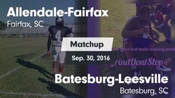 Matchup: Allendale-Fairfax vs. Batesburg-Leesville  2016