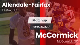 Matchup: Allendale-Fairfax vs. McCormick  2017