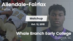 Matchup: Allendale-Fairfax vs. Whale Branch Early College  2018