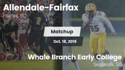 Matchup: Allendale-Fairfax vs. Whale Branch Early College  2019