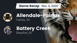 Recap: Allendale-Fairfax  vs. Battery Creek  2020