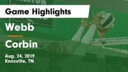 Webb  vs Corbin  Game Highlights - Aug. 24, 2019