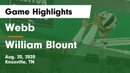 Webb  vs William Blount  Game Highlights - Aug. 20, 2020