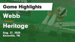 Webb  vs Heritage  Game Highlights - Aug. 27, 2020