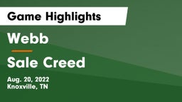 Webb  vs Sale Creed Game Highlights - Aug. 20, 2022