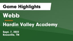 Webb  vs Hardin Valley Academy Game Highlights - Sept. 7, 2022
