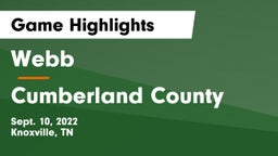 Webb  vs Cumberland County  Game Highlights - Sept. 10, 2022