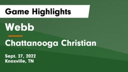 Webb  vs Chattanooga Christian  Game Highlights - Sept. 27, 2022