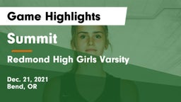 Summit  vs Redmond High Girls Varsity Game Highlights - Dec. 21, 2021