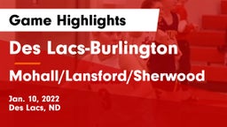 Des Lacs-Burlington  vs Mohall/Lansford/Sherwood  Game Highlights - Jan. 10, 2022